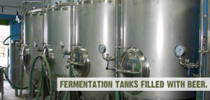 Fermantation Tanks filled with Beer